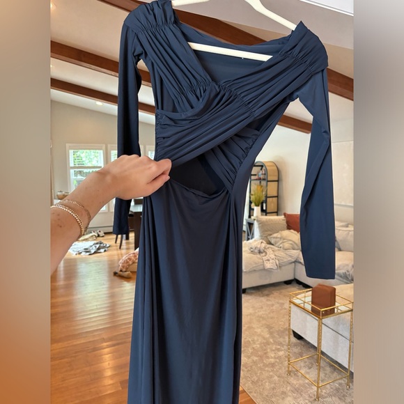 Beautiful blue long sleeve dress- Zara. Softest material!! - Picture 2 of 5